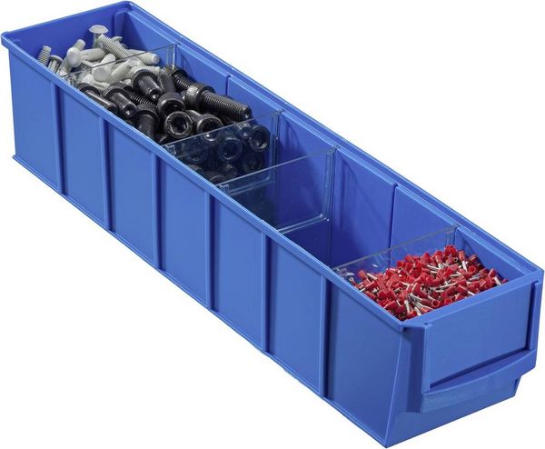 Produktbild: Allit 456540 Sichtlagerkasten Regal-Industriebox Gr. 400S (L x B x H) 400 x 91 x 81 mm Blau 1 St.
