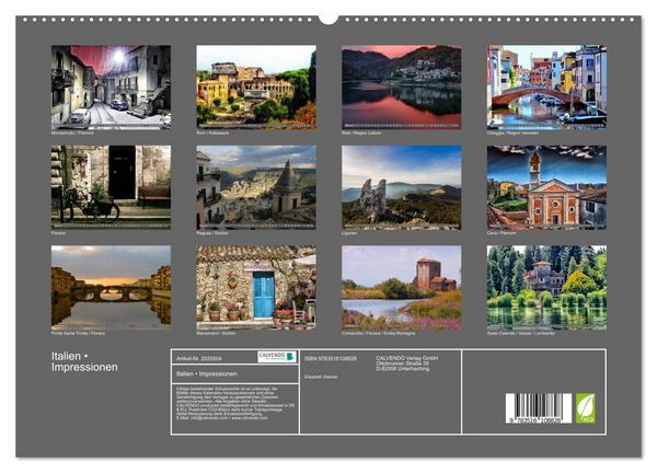 Produktbild: Italien &bull; Impressionen (hochwertiger Premium Wandkalender 2026 DIN A2 quer), Kunstdruck in Hochglanz