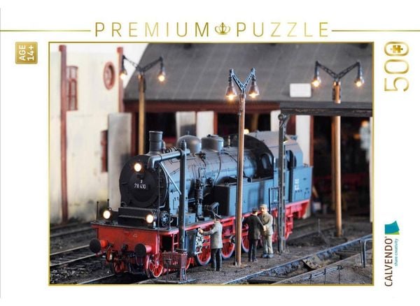 CALVENDO Puzzle Arbeiten an der Dampflok | 500 Teile Lege-Größe 48 × 36 cm Foto-Puzzle für Erwachsene