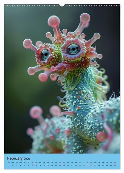 Produktbild: Microbial Cuteness (High Quality Premium Wall Calendar 2026 DIN A2 portrait),CALVENDO 12 Month Wall Calendar