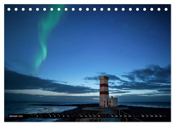 Produktbild: Aurora borealis - Magische Polarlichtn&auml;chte in Island und Norwegen (Tischkalender 2026 DIN A5 quer), CALVENDO Monatskalender