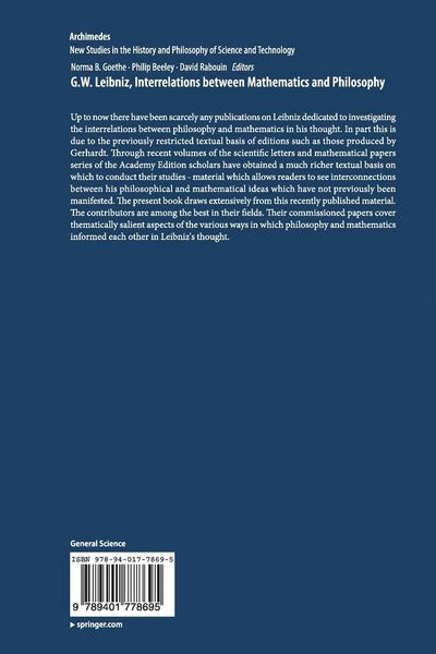 Produktbild: G.W. Leibniz, Interrelations between Mathematics and Philosophy