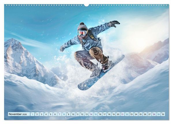 Produktbild: Snowboarder in Aktion (Wandkalender 2026 DIN A2 quer), CALVENDO Monatskalender