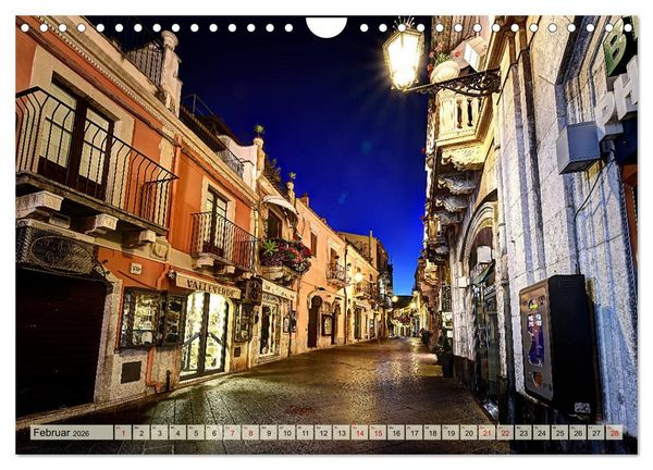 Produktbild: Taormina zur blauen Stunde (Wandkalender 2026 DIN A4 quer), CALVENDO Monatskalender
