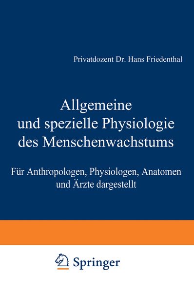 Produktbild: Allgemeine und spezielle Physiologie des Menschenwachstums