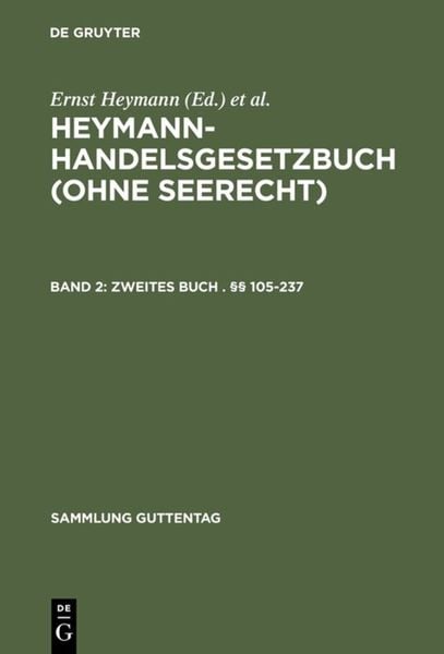 Produktbild: Heymann-Handelsgesetzbuch (ohne Seerecht) / Zweites Buch . &sect;&sect; 105-237