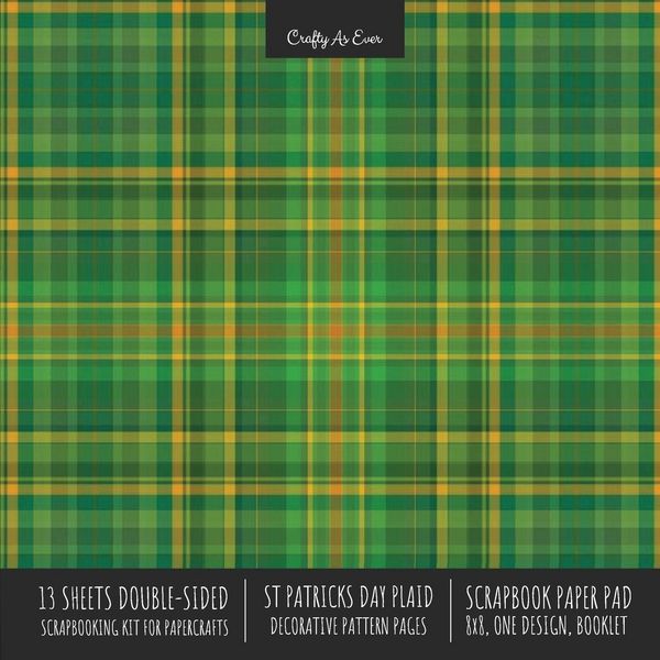 Produktbild: St. Patrick's Day Plaid Scrapbook Paper Pad 8x8 Scrapbooking Kit for Cardmaking Gifts, DIY Crafts, Printmaking, Papercrafts, Green Decorative Pattern
