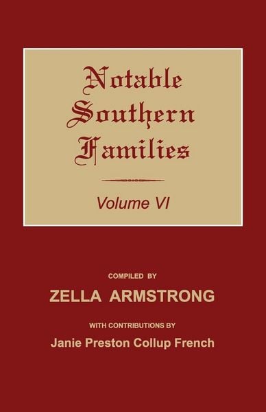 Produktbild: Notable Southern Families. Volume VI