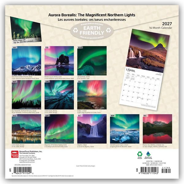 Produktbild: Aurora Borealis &ndash; Polarlicht 2027 &ndash; 16-Monatskalender