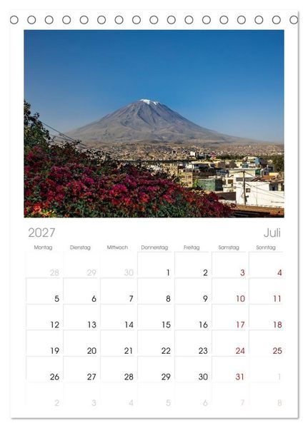 Produktbild: Tischplaner 2027 - Peru - Traumreise durch das Land der Inka (A5 Tischkalender zum Aufstellen) CALVENDO