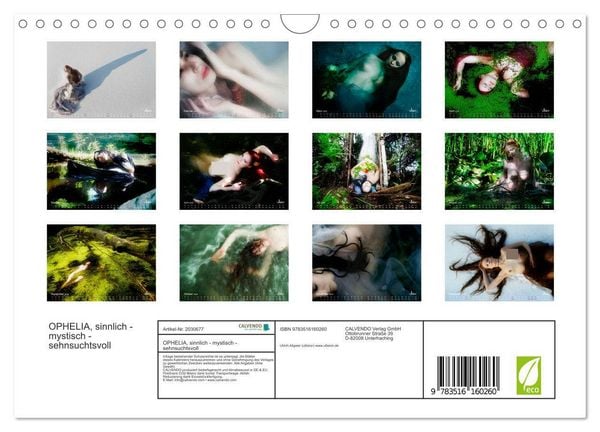 Produktbild: OPHELIA, sinnlich - mystisch - sehnsuchtsvoll (Wandkalender 2026 DIN A4 quer), CALVENDO Monatskalender