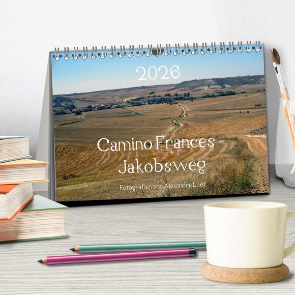 Produktbild: Camino Frances - Jakobsweg (Tischkalender 2026 DIN A5 quer), CALVENDO Monatskalender