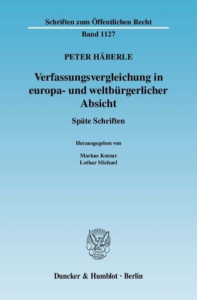 Produktbild: Verfassungsvergleichung in europa- und weltb&uuml;rgerlicher Absicht.