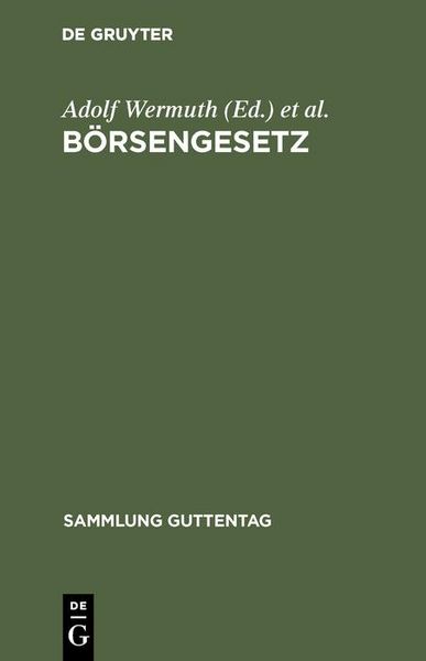 Produktbild: B&ouml;rsengesetz
