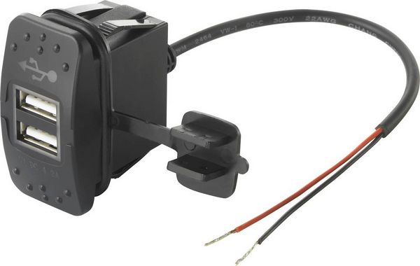 Produktbild: Dual USB Ladeger&auml;t Steckdose 4,2A blau Buchse, Einbau TC-9070408 TRU COMPONENTS Inhalt: 1 St.