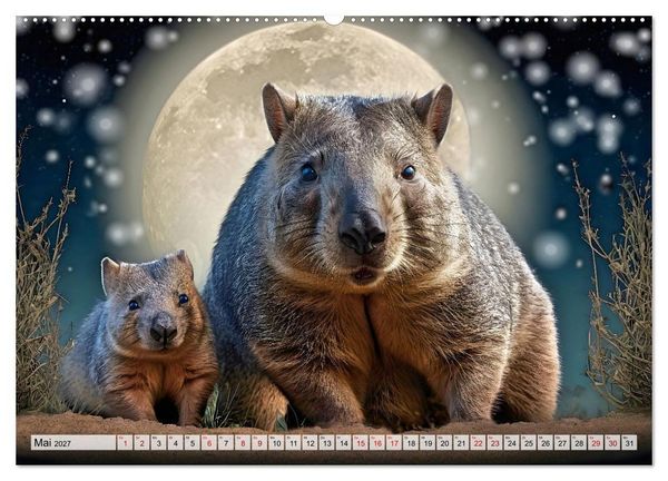 Produktbild: Niedliche Wombats - Australiens flauschige Beuteltiere zum Verlieben (Wandkalender 2027 DIN A2 quer), CALVENDO Monatskalender