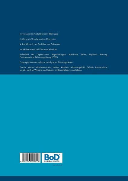 Produktbild: Entdecke die Ursachen deiner Depression. Ein psychologisches Ausf&uuml;llbuch