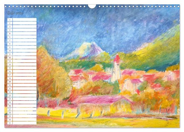 Produktbild: Gemalte Herbsttr&auml;ume - Eine malerische Reise in bunte Herbstlandschaften (Wandkalender 2026 DIN A3 quer), CALVENDO Monatskalender