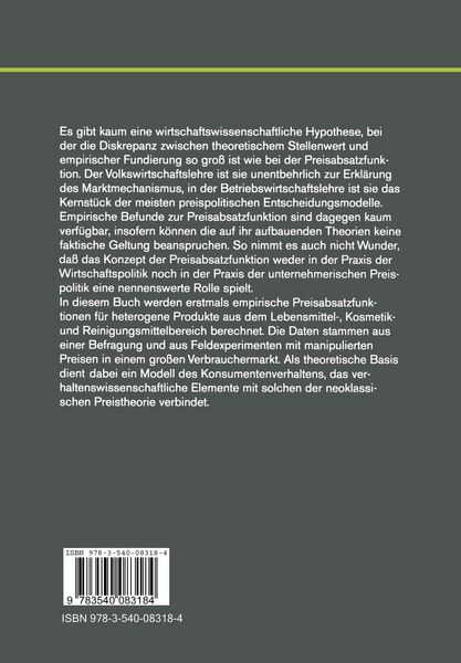 Produktbild: Empirische Preisabsatzfunktionen bei Konsumg&uuml;tern
