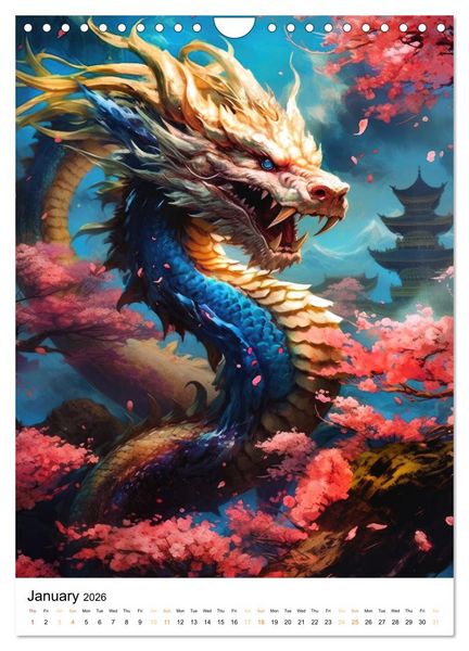 Produktbild: Mystical Drakes (Wall Calendar 2026 DIN A4 portrait), CALVENDO 12 Month Wall Calendar