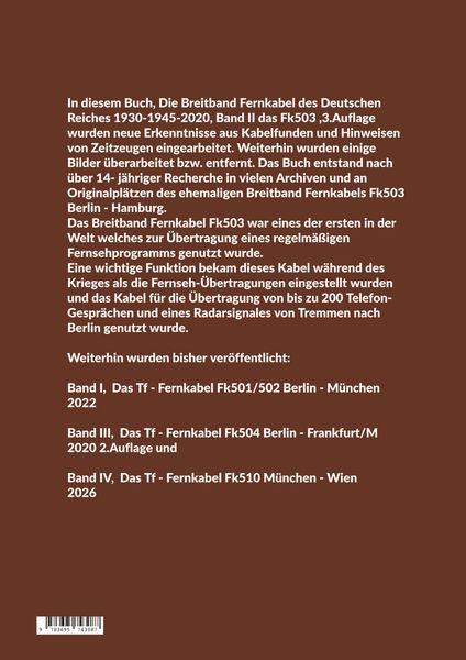 Produktbild: Die Breitband-Fernkabel der Deutschen Reichspost Band II