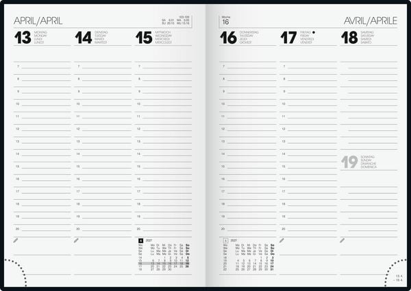 Produktbild: BRUNNEN 1079661037 Buchkalender Mod. 796 2027 A5, Kunststoff, blau