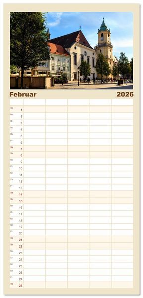 Produktbild: Familienplaner 2026 - Zauberhaftes Bratislava - Entz&uuml;ckende Hauptstadt der Slowakai an der Donau mit 5 Spalten (Wandkalender, 21 x 45 cm) CALVENDO