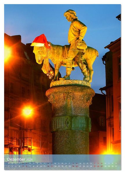 Produktbild: NACHT IN HALLE SAALE (Tischkalender 2026 DIN A5 hoch), CALVENDO Monatskalender