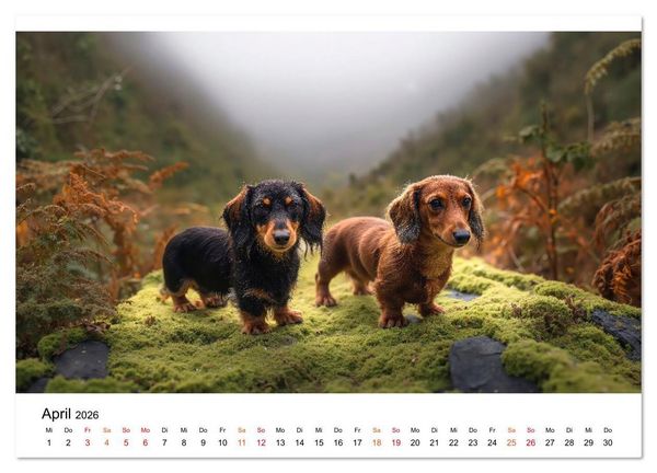 Produktbild: Dackel - ein Blick gen&uuml;gt (Wandkalender 2026 DIN A2 quer), CALVENDO Monatskalender