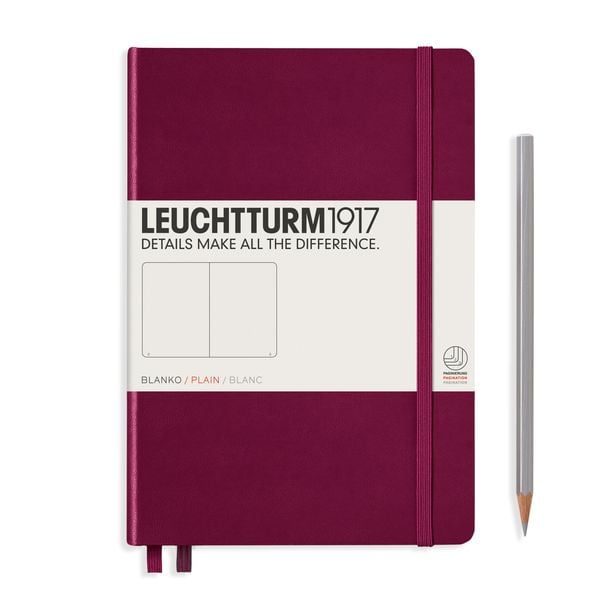 Produktbild: LEUCHTTURM1917 Notizbuch Medium (A5), Hardcover, 251 nummerierte Seiten, Port Red, Blanko