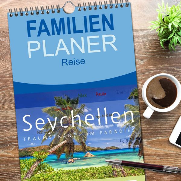 Produktbild: Familienplaner 2026 - Seychellen Traumstr&auml;nde im Paradies mit 5 Spalten (Wandkalender, 21 x 45 cm) CALVENDO