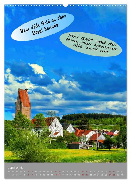 Produktbild: Schw&auml;bische Sprichw&ouml;rter Oifach g`redt (hochwertiger Premium Wandkalender 2026 DIN A2 hoch), Kunstdruck in Hochglanz