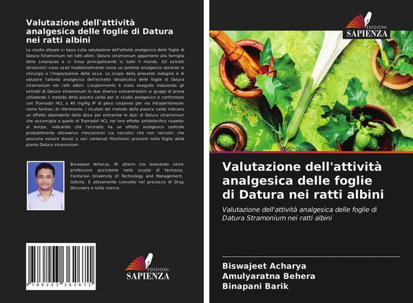 Produktbild: Valutazione dell'attivit&agrave; analgesica delle foglie di Datura nei ratti albini