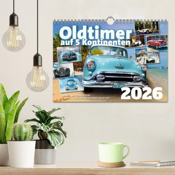 Produktbild: Oldtimer auf 5 Kontinenten (Wandkalender 2026 DIN A4 quer), CALVENDO Monatskalender
