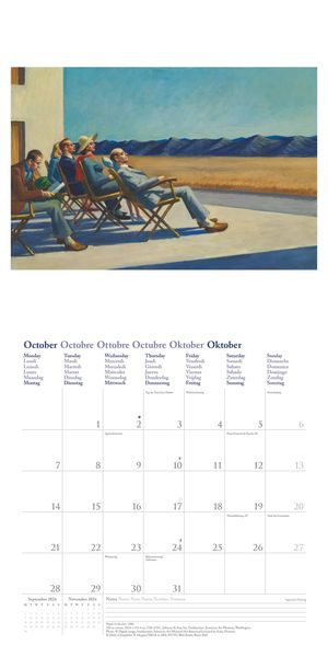 Edward Hopper 2024 - Wand-Kalender - Broschüren-Kalender - 30x30