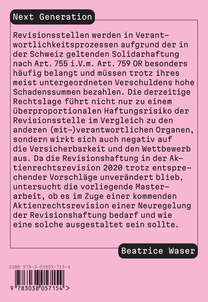 Produktbild: Unterlassene Neuregelung der Revisionshaftung &ndash; Verpasste Chance?