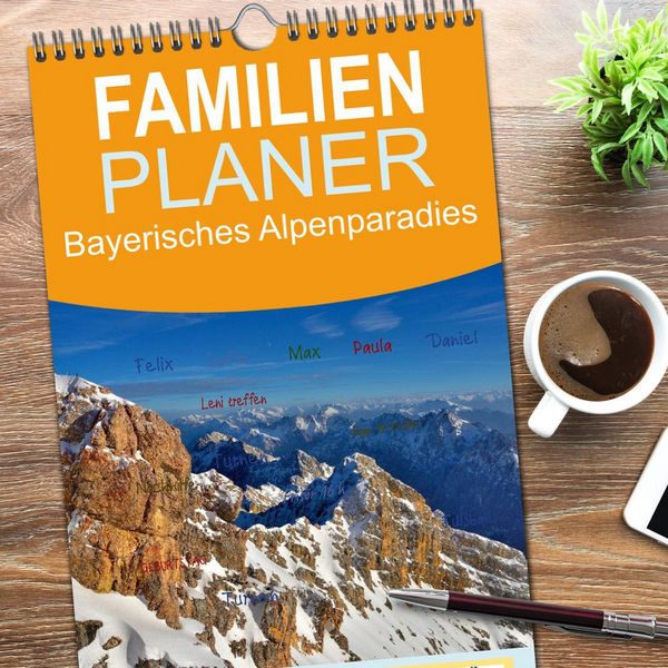 Produktbild: Familienplaner 2026 - Bayerisches Alpenparadies mit 5 Spalten (Wandkalender, 21 x 45 cm) CALVENDO