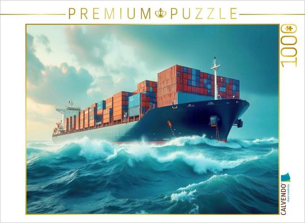 Produktbild: CALVENDO Puzzle Monsterwellen voraus, nur f&uuml;r die Mutigen. | 1000 Teile Lege-Gr&ouml;&szlig;e 64x48cm Foto-Puzzle f&uuml;r gl&uuml;ckliche Stunden