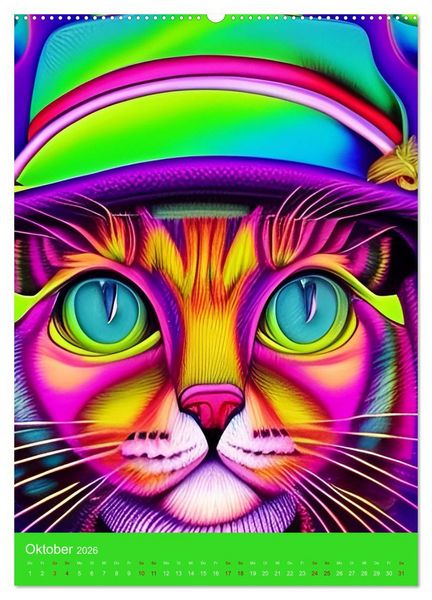 Produktbild: Crazy Neon - Das Farbspektakel (Wandkalender 2026 DIN A2 hoch), CALVENDO Monatskalender