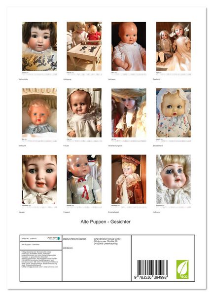 Produktbild: Alte Puppen - Gesichter (Wandkalender 2026 DIN A4 hoch), CALVENDO Monatskalender