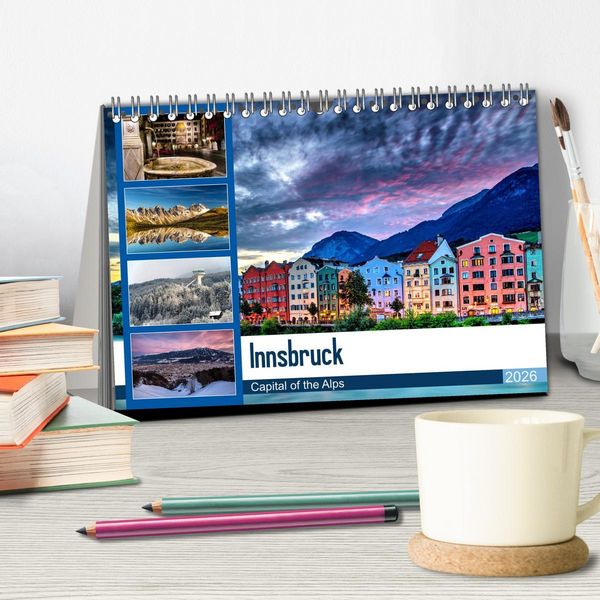 Produktbild: Innsbruck - Capital of the Alps (Tischkalender 2026 DIN A5 quer), CALVENDO Monatskalender