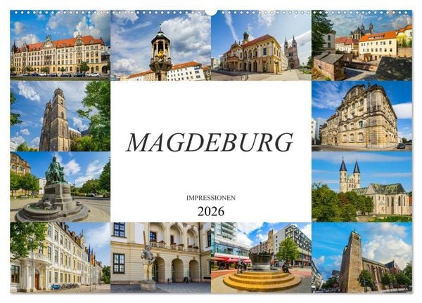 Produktbild: Magdeburg Impressionen (Wandkalender 2026 DIN A2 quer), CALVENDO Monatskalender