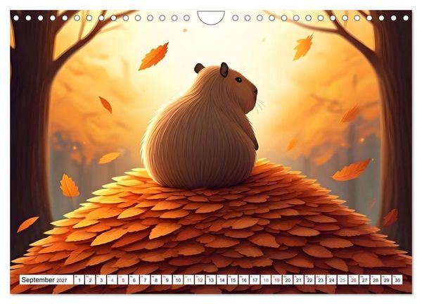 Produktbild: Capybara Carlo und die vier Jahreszeiten (Wandkalender 2027 DIN A4 quer), CALVENDO Monatskalender