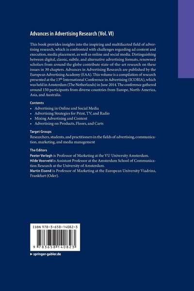 Produktbild: Advances in Advertising Research (Vol. VI)