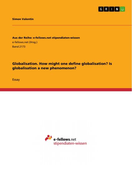 Produktbild: Globalisation. How might one define globalisation? Is globalisation a new phenomenon?