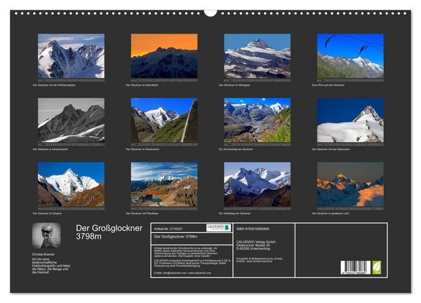 Produktbild: Der Gro&szlig;glockner 3798m (Wandkalender 2026 DIN A2 quer), CALVENDO Monatskalender