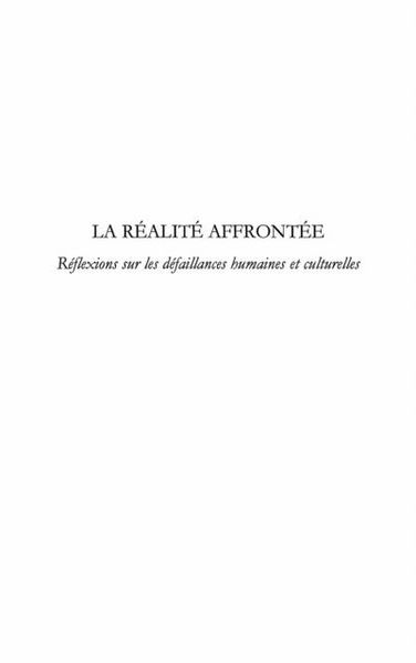 Produktbild: Realite affrontee La