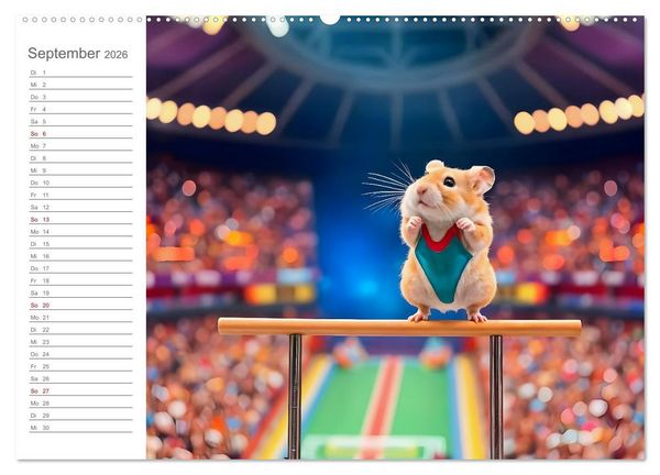 Produktbild: Hamster Olympiade - Der flauschigste Wettkampf des Jahres (hochwertiger Premium Wandkalender 2026 DIN A2 quer), Kunstdruck in Hochglanz