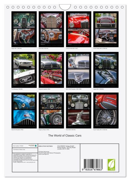 Produktbild: The World of Classic Cars (Wall Calendar 2026 DIN A4 portrait), CALVENDO 12 Month Wall Calendar