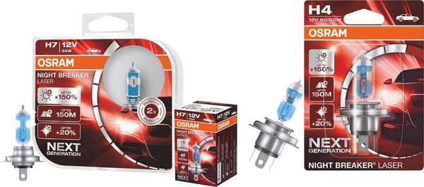 Produktbild: Osram Automotive 4062172395243 Halogen Leuchtmittel Night Breaker&reg; Laser Next Generation H11 55 W 12 V